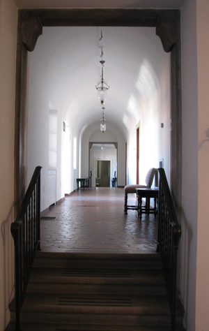 The upstairs hallway where Little Girl Blue has been seen.